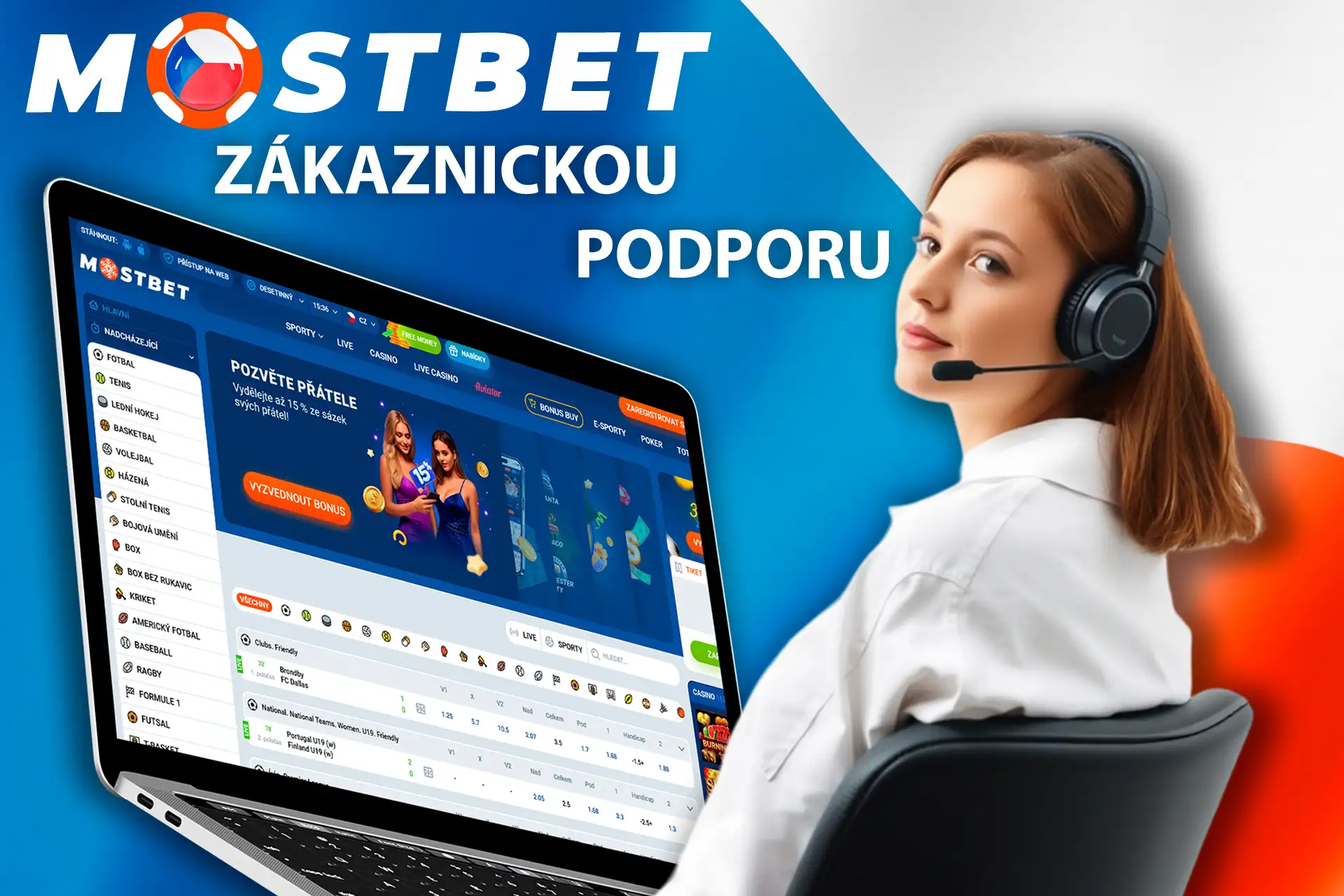 Podívejte se na službu podpory na Mostbet